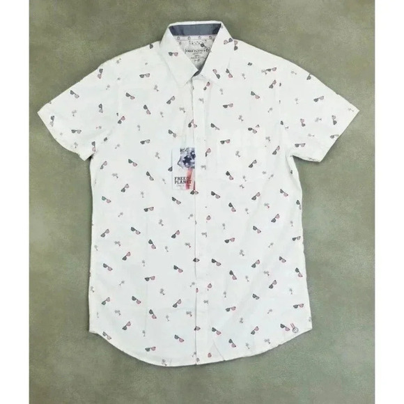 Free Planet Small Men's Stars and Stripes Sun Glasses Palm Trees White Logo Tag - Picture 1 of 10